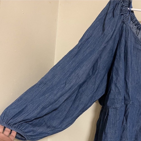 Old Navy Boho Chambray Flattering Tiered Denim Swing Shirt 4X - Picture 4 of 9